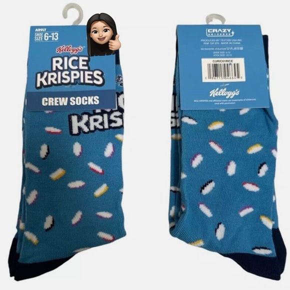 NWT Kelloggs Rice Krispies Novelty Crew Socks - Picture 8 of 10